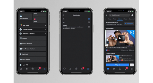 Протече скриншот од dark mode за Facebook на iOS