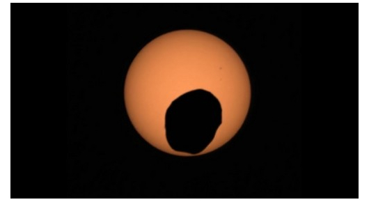 Perseverance сними видео со затемнување на Сонцето на Марс